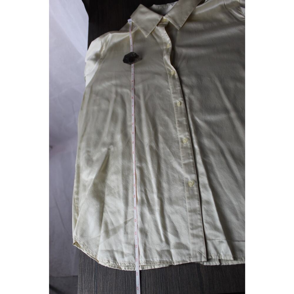 VTG 90s Lauren Ralph Lauren 100% Silk Blouse Button Up Shirt With Sash Scarf 16W - Picture 10 of 16